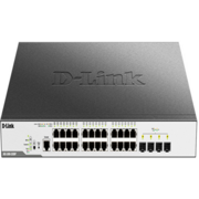 Коммутатор Коммутатор/ DGS-3000-28XMP/B Managed L2 Switch 24x1000Base-T PoE, 4x10GBase-X SFP+, PoE Budget 370W, Surge 6KV, CLI, RJ45 Console, RPS, Dying Gasp