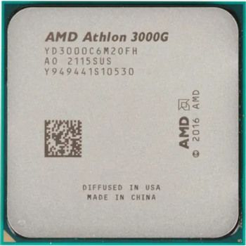 Процессор AMD Athlon 3000G, 3.5Gh(Max), AM4, 2C/4T, L2 1MB, L3 4MB, Radeon Vega 3 Graphics, 35W