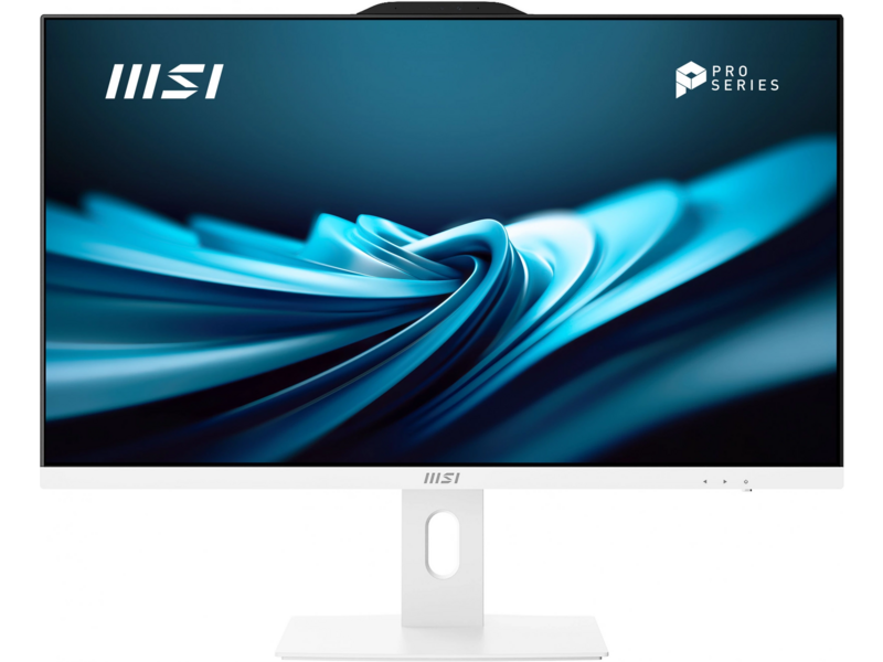 Моноблок MSI Pro AP272P 14M AiO 27" FHD (1920x1080)IPS AG Non-touch, Core i3-14100 (3.5GHz), 8Gb DDR5(1x8Gb), 512GB SSD M.2, Intel UHD, WiFi, BT,camera, WirelessKB&mouse Eng/Rus,No OS,1y war-ty, White