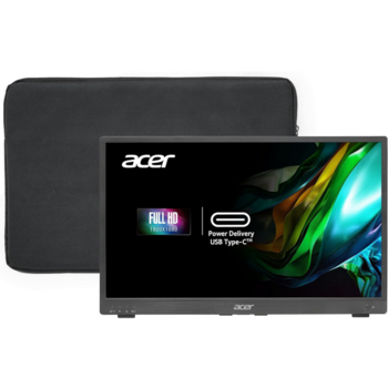 Монитор Монитор/ ACER PM181QAbmiux 17,3'', ZeroFrame, UltraThin Black, 16:9, IPS, 1920x1080, 7ms, 250cd, 60Hz, 1xMiniHDMI + 1xType-C(15W) + SPK + Audio Out, Speakers 0.5Wx2,