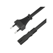 GCR Кабель питания 1.0m, CEE 7/16 / IEC C7, черный, 2*0,5mm, GCR-54292