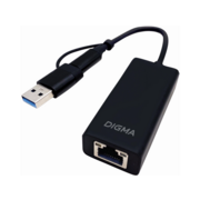 Сетевой адаптер 2.5G Ethernet Digma DLA-GTUC01 USB 3.0