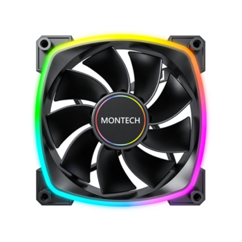 Вентилятор для корпуса Montech RX140 Reverse ARGB 140х140x25 черный 4-pin 27.9дБ (RX140 PWM BLACK) Ret