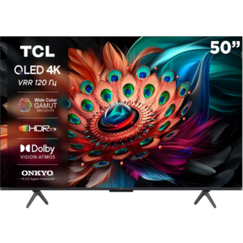 Телевизор QLED TCL 50" 50C655-CN черный 4K Ultra HD 60Hz DVB-T DVB-T2 DVB-C DVB-S DVB-S2 USB WiFi Smart TV