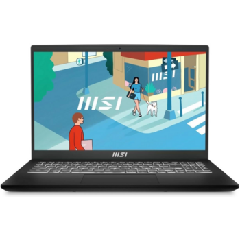 Ноутбук MSI Modern 15 B13M-1017US Core i5 1335U 16Gb SSD512Gb Intel Iris Xe graphics 15.6" IPS FHD (1920x1080) Windows 11 Pro Multi Language black WiFi BT Cam (9S7-15H112-1017)