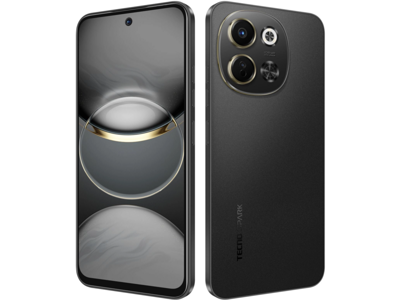 Смартфон Tecno Spark 30 5G 128Gb 6Gb черный моноблок 3G 4G 2Sim 6.67" 720x1600 Android 14 108Mpix 802.11 a/b/g/n/ac NFC GPS GSM900/1800 Protect FM microSD max1024Gb