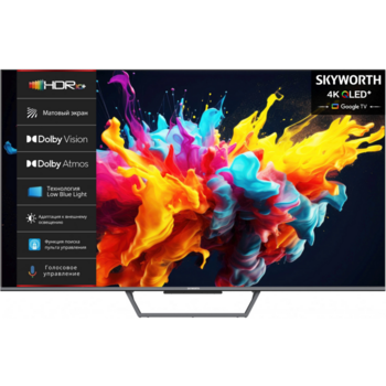 Телевизор QLED Skyworth 50" 50Q67G Google TV Frameless черный/серый 4K Ultra HD 60Hz DVB-T DVB-T2 DVB-C DVB-S DVB-S2 USB WiFi Smart TV