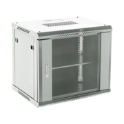 Шкаф коммутационный Rexant (04-0664-111) настенный 6U 600x450мм пер.дв.стекл металл 2 бок.пан. направл.под винты 60кг серый 11.55кг 230град. 368мм IP20 сталь