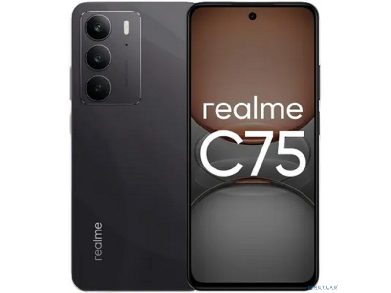 Смартфон Realme RMX3941 C75 128Gb 8Gb черный моноблок 3G 4G 2Sim 6.72" 1080x2400 Android 14 50Mpix 802.11 a/b/g/n/ac NFC GPS GSM900/1800 GSM1900 A-GPS microSD max2048Gb