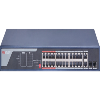 Коммутатор Hikvision DS-3E0326P-E(C) (L2) 24x100Мбит/с 2x1Гбит/с 2SFP 24PoE 370W неуправляемый