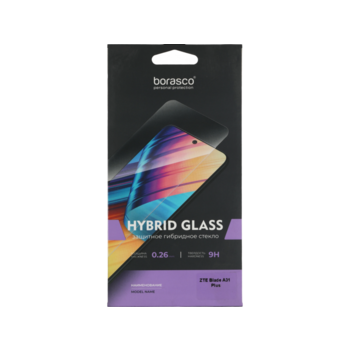 Защитное стекло для экрана BoraSCO Hybrid Glass прозрачный для ZTE Blade A31 Plus 2.5D антиблик. 1шт. (70010)