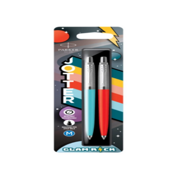 Набор ручек Parker Jotter Originals 70s Glam Rock (2162141) Azure Blue/Vermilion M син. черн. блистер ручка шариковая 2шт.
