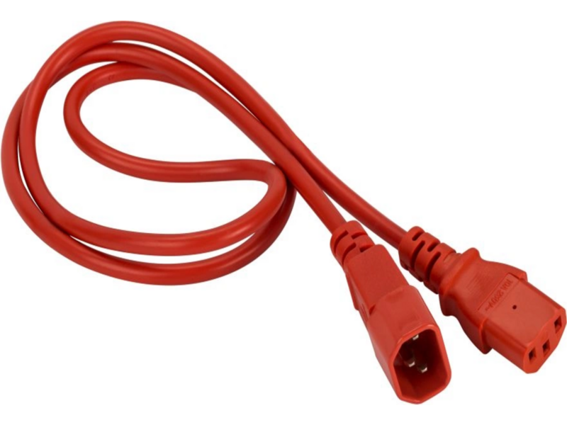 Шнур питания Lanmaster LAN-PP13/14-0.5-RD C13-С14 проводник.:3x0.75мм2 0.5м 220В 10А красный