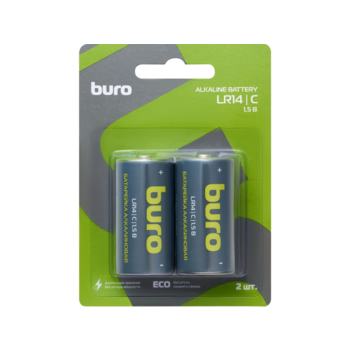 Батарея Buro Alkaline LR14 C 7500mAh (2шт) блистер