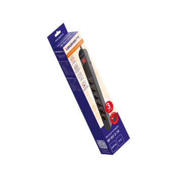 Сетевой фильтр Ippon NF-EU-3-10 3м (6 розеток) черный (коробка)