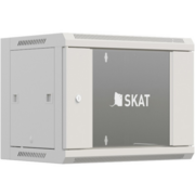 Шкаф коммутационный Бастион SKAT TB-6W660GF-G (4418) настенный 6U 600x600мм пер.дв.стекл металл направл.под винты 60кг серый 500мм 18.8кг 220град. 370мм IP20 сталь укомплектованный