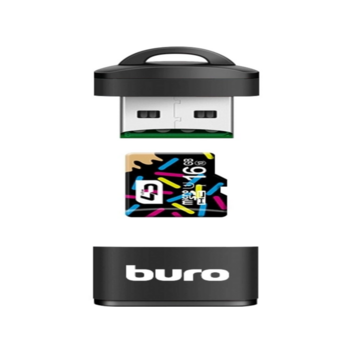 Устройство чтения карт памяти USB2.0 Buro BU-CR-200 черный