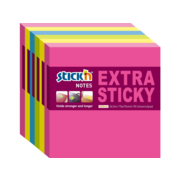 Блок самоклеящийся бумажный Stick`n Extra Sticky 21679 76x76мм 90лист. 70г/м2 неон ассорти (упак.:6шт)