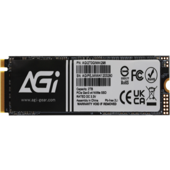 Накопитель SSD AGi PCIe 3.0 x4 2TB AGI2T0GIMAI298 AI298 M.2 2280