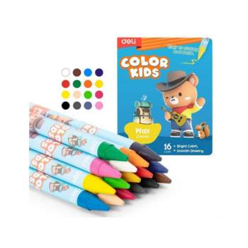 Восковые мелки Deli EC225-16 Color Kids кругл. 16цв. дл.90мм д.8мм