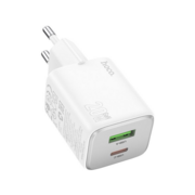 Сетевое зар./устр. Hoco N41 Almighty White 20W 3A (PD+QC+AFC) USB-A/Type-C универсальное белый