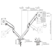 Кронштейн для мониторов Ultramounts UM735BL черный/серый 17"-27" макс.7кг крепление к столешнице поворот и наклон