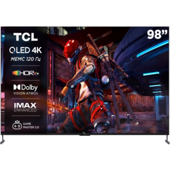 Телевизор QLED TCL 98" 98C745 черный 4K Ultra HD 120Hz DVB-T DVB-T2 DVB-C DVB-S DVB-S2 USB WiFi Smart TV (RUS)