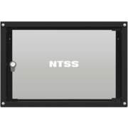 Шкаф коммутационный NTSS Lime (NTSS-WL6U5545GS-BL) настенный 6U 550x450мм пер.дв.стекл несъемн.бок.пан. 30кг черный 370мм 9.6кг 110град. 370мм IP20 сталь