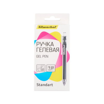 Набор ручек гелев. автоматическая Silwerhof NG Standart d=0.5мм син. черн. кор.карт. (12шт)