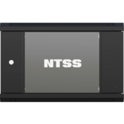 Шкаф коммутационный NTSS NTSS-W9U6045GS-BL настенный 9U 570x450мм пер.дв.стекл 60кг черный 350мм 20.1кг 220град. 370мм IP20 сталь