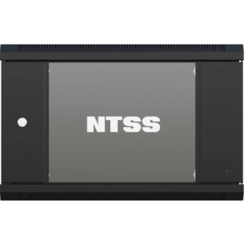 Шкаф коммутационный NTSS NTSS-W9U6045GS-BL настенный 9U 570x450мм пер.дв.стекл 60кг черный 350мм 20.1кг 220град. 370мм IP20 сталь