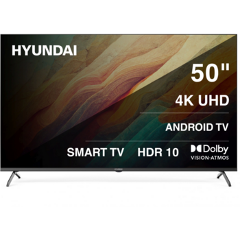 Телевизор LED Hyundai 50" H-LED50BU7009 Android TV Frameless черный 4K Ultra HD 60Hz MEMC DVB-T DVB-T2 DVB-C DVB-S DVB-S2 USB WiFi Smart TV