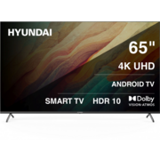 Телевизор LED Hyundai 65" H-LED65BU7009 Android TV Frameless Metal черный/черный 4K Ultra HD 60Hz DVB-T DVB-T2 DVB-C DVB-S DVB-S2 USB WiFi Smart TV