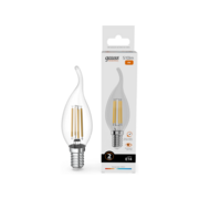 Лампа филам. Gauss Filament 8Вт цок.:E14 свеча 220B св.свеч.бел.теп. (упак.:10шт) (42118)