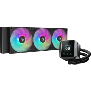 Система водяного охлаждения Deepcool Mystique 360 ARGB Soc-AM5/AM4/1200/1700/1851 черный 4-pin 36.49dB Al LCD 300W 1847gr Ret (R-LX750-BKADSNC-G-1)