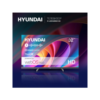 Телевизор LED Hyundai 32" H-LED32BS5100 WebOS Frameless Metal черный/серый HD 60Hz DVB-T DVB-T2 DVB-C DVB-S DVB-S2 USB WiFi Smart TV