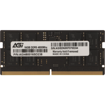 Память DDR5 16GB 4800MHz AGi AGI480016SD238 OEM PC5-38400 CL40 SO-DIMM 262-pin 1.1В single rank OEM