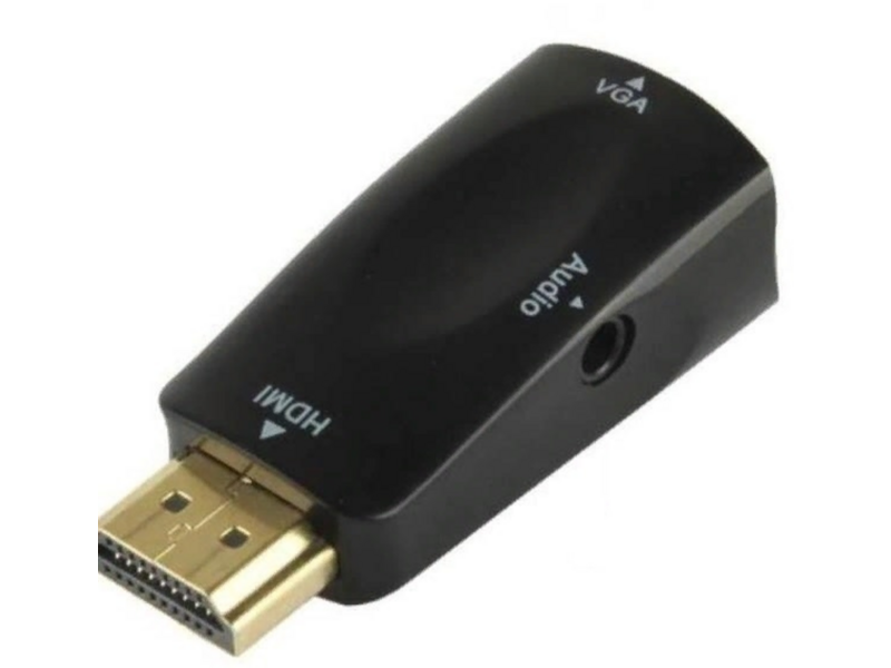 Переходник аудио-видео Premier 5-983AC HDMI (m)/VGA (f)/Jack 3.5 (f) черный