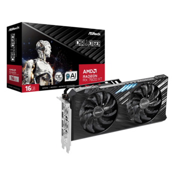 Видеокарта Asrock PCI-E 4.0 RX7600XT CL 16GO AMD Radeon RX 7600XT 16Gb 128bit GDDR6 2516/18000 HDMIx1 DPx3 HDCP Ret