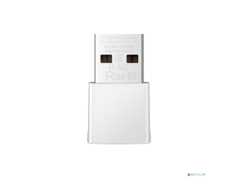 Сетевой адаптер Wi-Fi Mercusys MA30N AC1300 USB 2.0 (ант.внутр.)