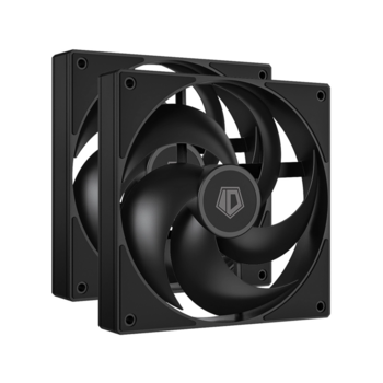 Вентилятор для корпуса ID-COOLING AS-140-K DUET (2 pcs, 140mm, 1800rpm, 72,2 CFM, 24,9 дБ, PWM 4-pin, black) (AS-140-K DUET)