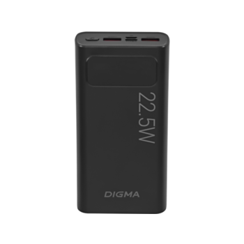 Мобильный аккумулятор Digma DGPF20A 20000mAh QC3.0/PD3.0 22.5W 3A 2xUSB-A/USB-C черный (DGPF20A22PBK)