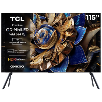 Телевизор QLED TCL 115" 115X955 черный/черный 4K Ultra HD 144Hz DVB-T DVB-T2 DVB-C DVB-S DVB-S2 USB WiFi Smart TV (RUS)