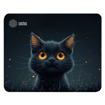 Коврик для мыши Cactus Black Cat черный/рисунок 250x200x3мм (CS-MP-D09S)