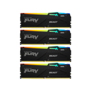 Память DDR5 4x32GB 5600MHz Kingston KF556C40BBAK4-128 Fury Beast Black RGB RTL Gaming PC5-44800 CL40 DIMM 288-pin 1.25В dual rank с радиатором Ret