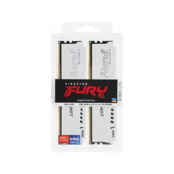 Память DDR5 2x16GB 5600MHz Kingston KF556C36BWEK2-32 Fury Beast White Expo RTL Gaming PC5-44800 CL36 DIMM 288-pin 1.25В kit single rank с радиатором Ret