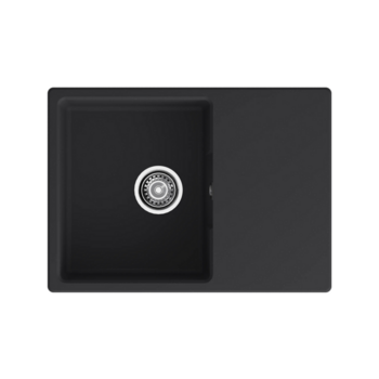 Кухонная мойка GRANFEST URBAN 668L black 1-чаша+крыло 680*490мм, монтаж: врезной, материал: кварц, цвет: черный