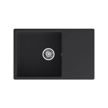 Кухонная мойка GRANFEST URBAN 678L black 1-чаша+крыло 780*490мм, монтаж: врезной, материал: кварц, цвет: черный