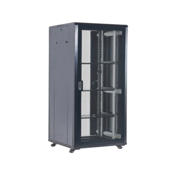 Шкаф серверный Rexant (04-4266-232) напольный 42U 600x800мм пер.дв.перфор. металл 2 бок.пан. направл.под винты 800кг черный 92кг 230град. 2054мм IP20 сталь