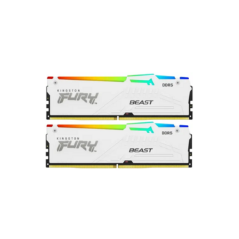 Память оперативная Память оперативная/ Kingston 32GB 6000MT/s DDR5 CL30 DIMM (Kit of 2) FURY Beast White RGB EXPO